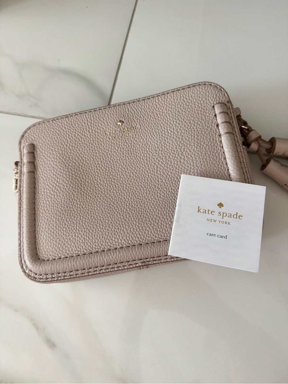 kate spade Pebbled Leather Crossbody in Light Blush